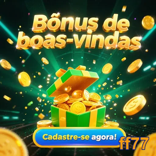 Imagem promocional do ff77 mostrando o bônus de boas-vindas de 7 unidades.
