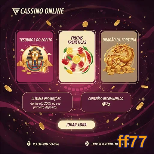 Imagem de jogos de cassino online disponíveis no site ff77.