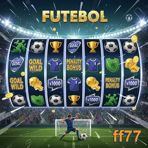Imagem de slots de futebol no ff77, mostrando símbolos e temas relacionados ao esporte.